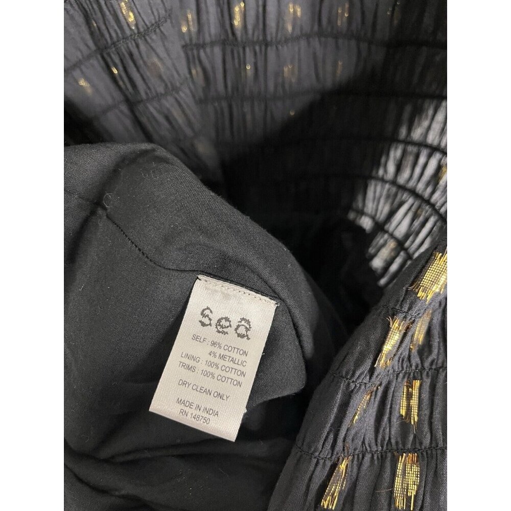 SEA NEW YORK Women's Black Gold Fleck Laura Cap Sleeve Dress NWT Size 4 - Picture 5 of 6